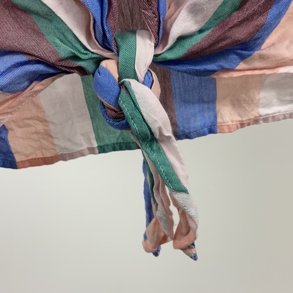 ‼️SOLD‼️Madewell Petite Novel Tie-Front Button Top in Flagstaff Stripe - Picture 8 of 9